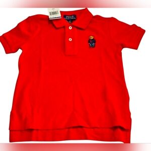 Polo Ralph Lauren Polo Bear Shirt Red Polo Shirt With Polo Bear Size 2/2T NEW